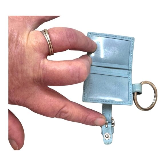 Vintage Coach Y2k Mini Picture Frame Bag Charm Key Chain Blue On Blue Rare READ - Picture 5 of 7